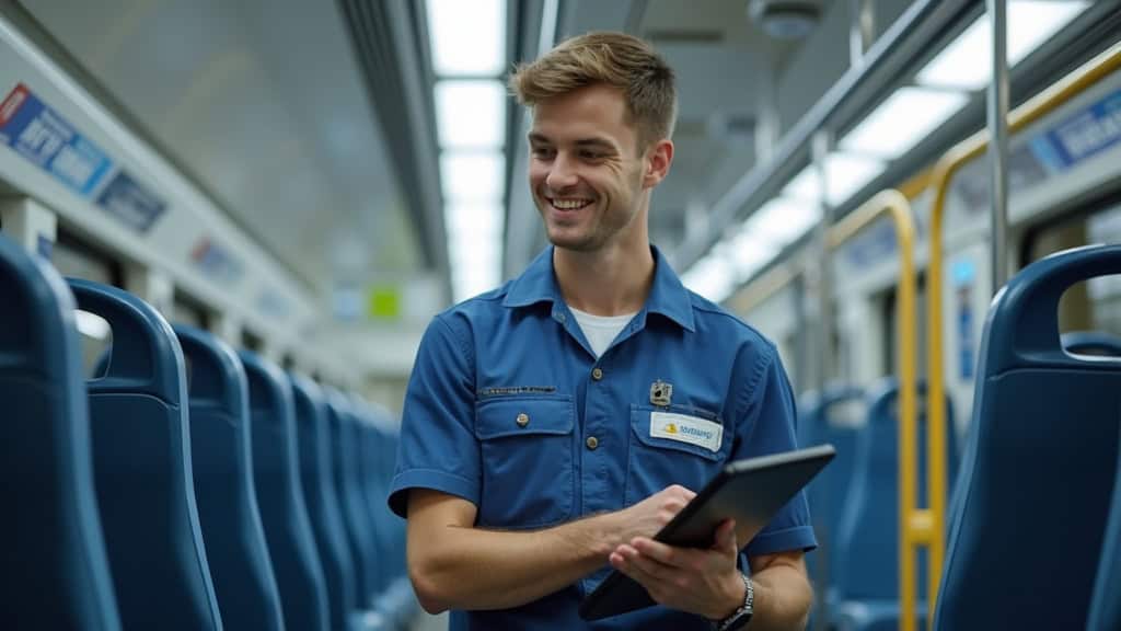 Technicien en train d