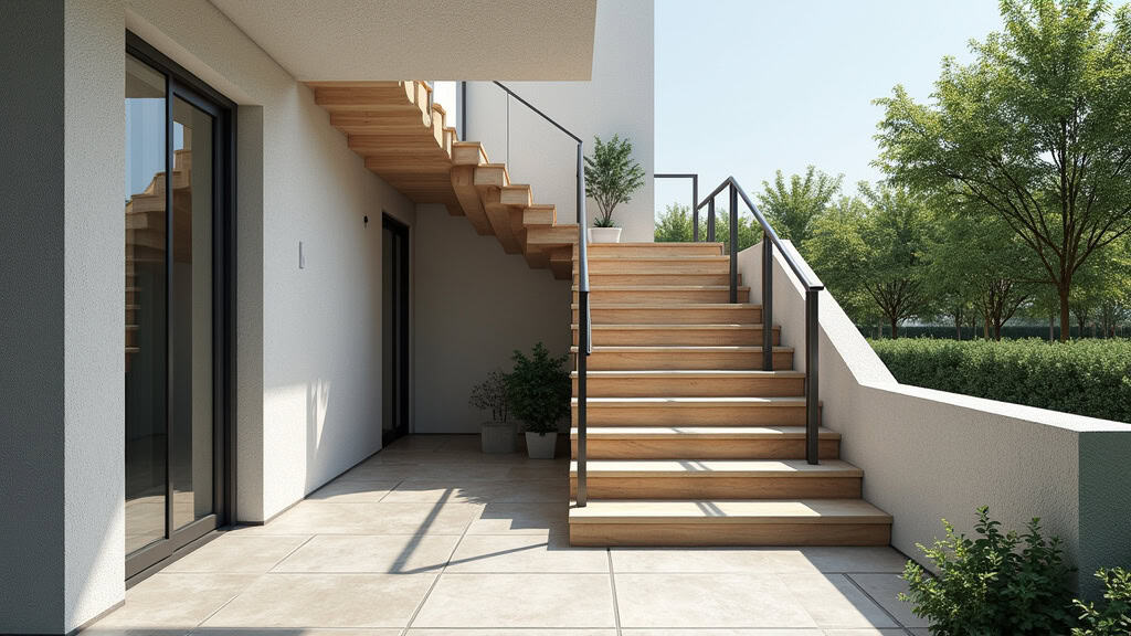 Monte-escalier extérieur installé à l