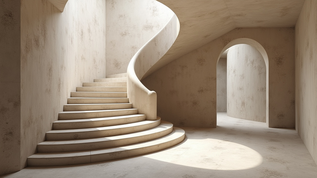 Monte-escalier courbe en cours d