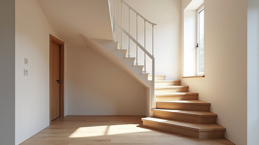 Monte-escalier courbe en utilisation dans une maison traditionnelle à Duttlenheim