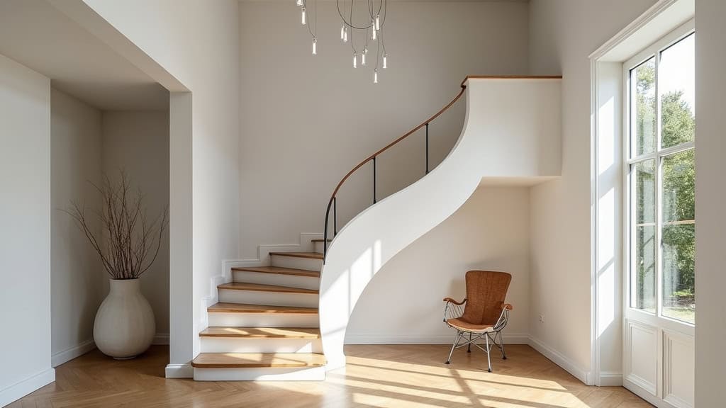 Monte escalier courbe installé dans une maison à Saint-Pierre-du-Perray