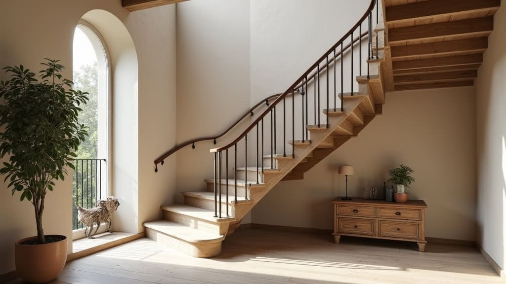 Monte-escalier courbe installé sur un escalier en colimaçon dans une maison ancienne à Blénod-lès-Pont-à-Mousson