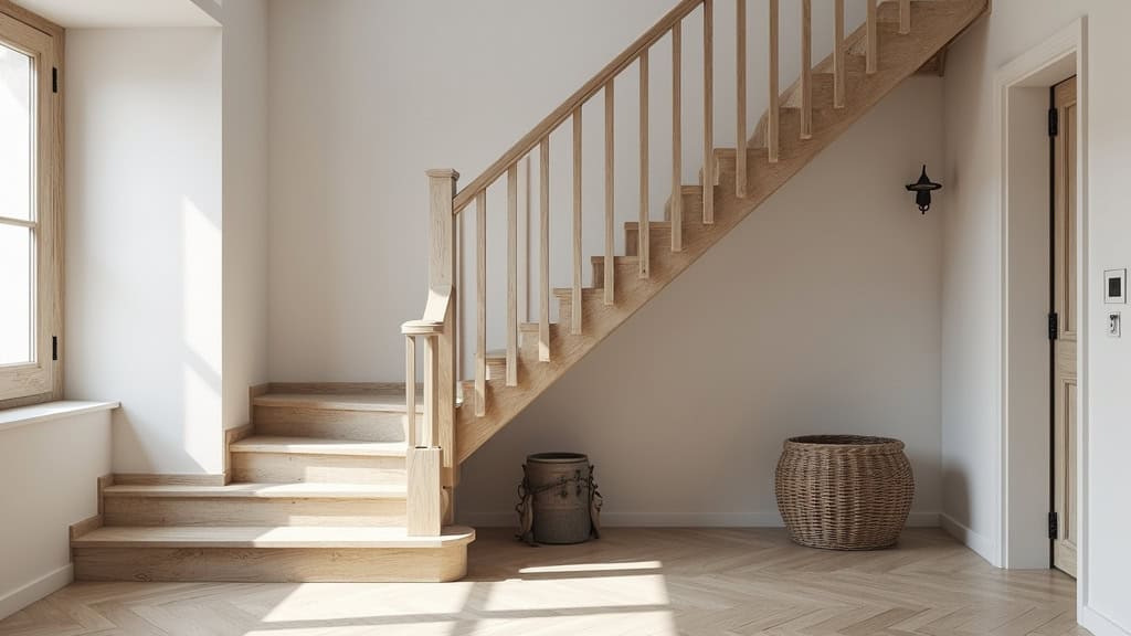 Monte-escalier courbe installé sur un escalier en colimaçon dans une maison traditionnelle de l