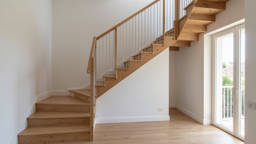 Monte-escalier courbe personnalisé installé sur un escalier en colimaçon dans une maison traditionnelle d