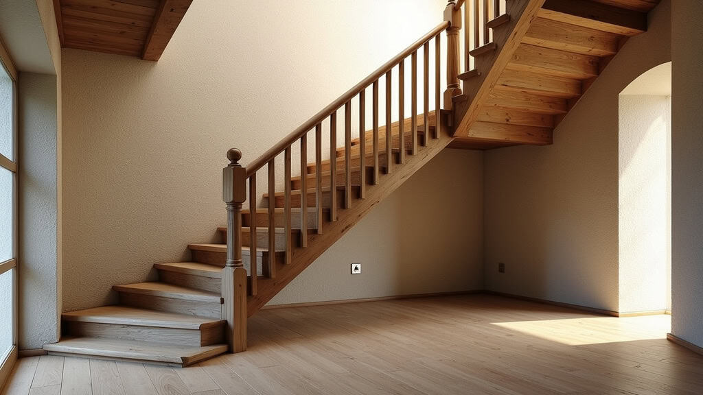 Monte escalier courbe personnalisé sur un escalier en colimaçon dans une vieille maison de Balleroy-sur-Drôme