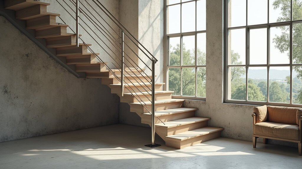 Monte-escalier tournant installé sur un escalier en colimaçon à Dampierre