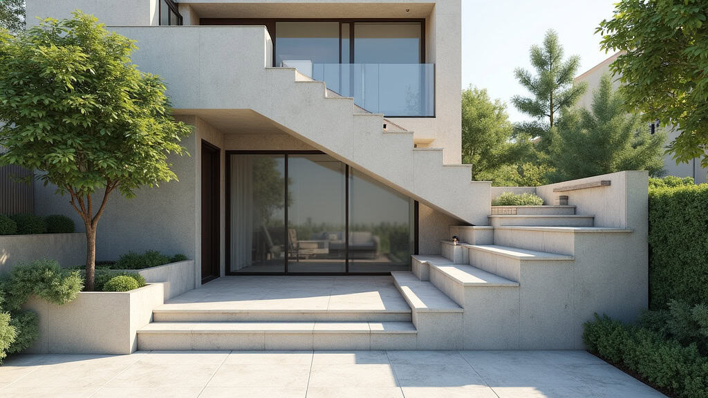 Monte-escalier extérieur installé sur les marches d