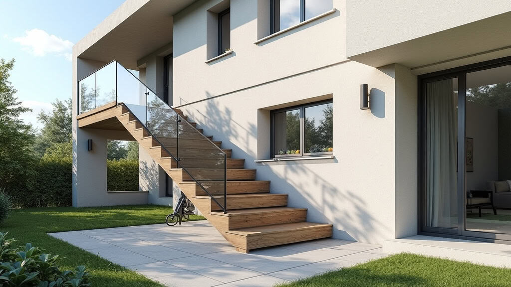 Monte-escalier extérieur installé sur l