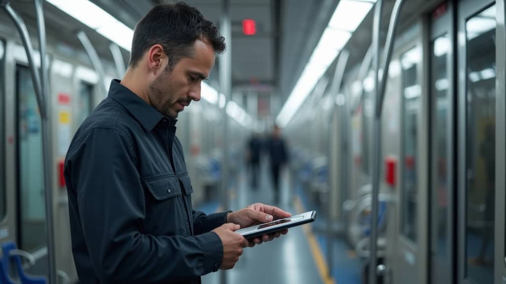 Technicien en train d