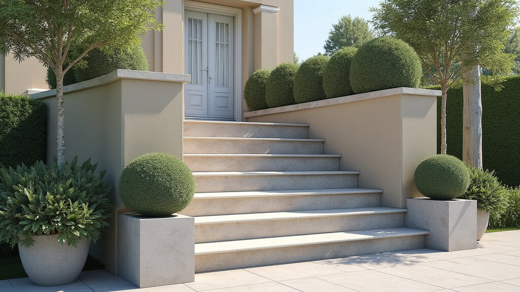 Monte-escalier extérieur installé sur un escalier en pierre à l