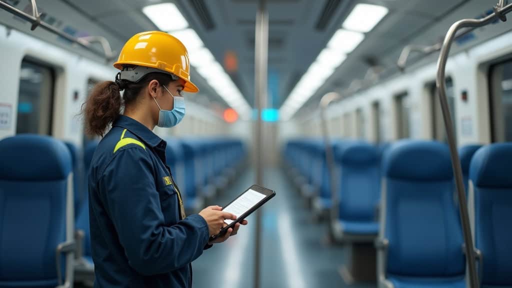 Technicien en train d