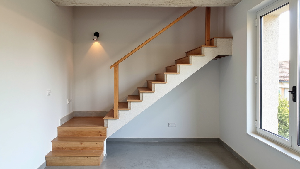 Monte-escalier droit en cours d’installation sur un escalier droit à Rians