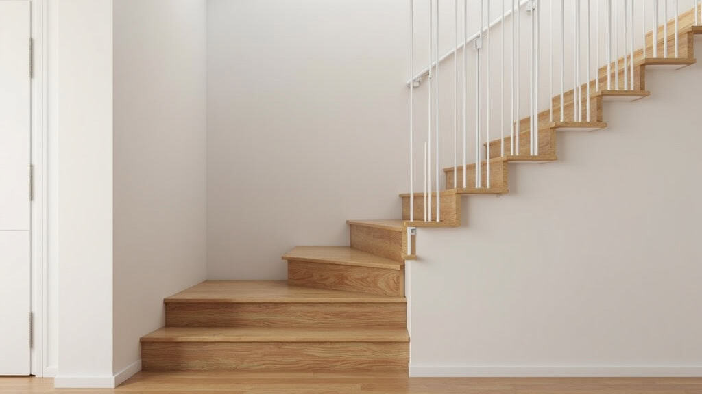 Monte-escalier droit installé dans un escalier en bois d