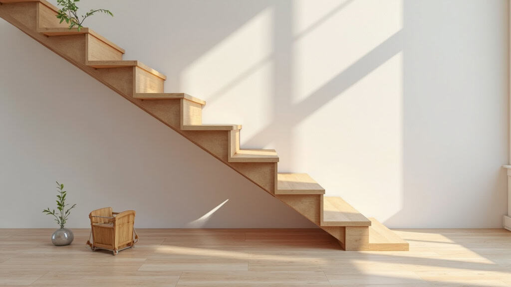 Monte-escalier droit installé dans un escalier en bois d