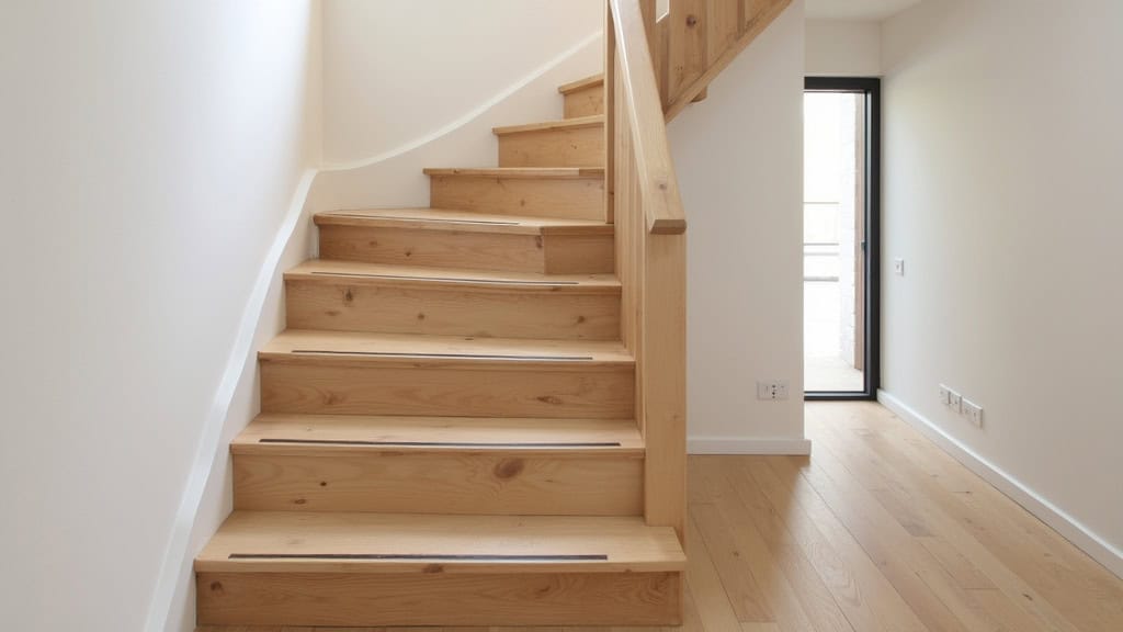 Monte-escalier droit installé dans un escalier en bois à Clermont-l