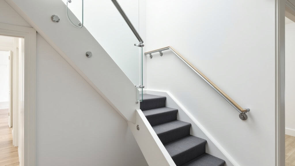 Monte-escalier droit installé dans un escalier intérieur à École-Valentin, avec siège en tissu gris et rail blanc
