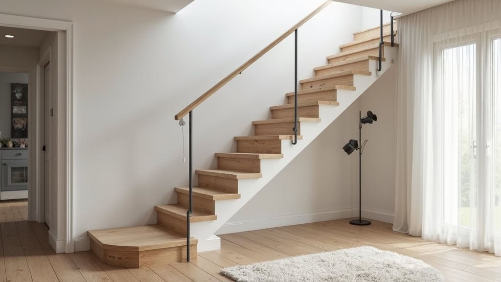 Monte-escalier droit installé dans un escalier intérieur d