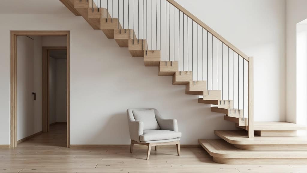 Monte-escalier droit installé dans un escalier intérieur d