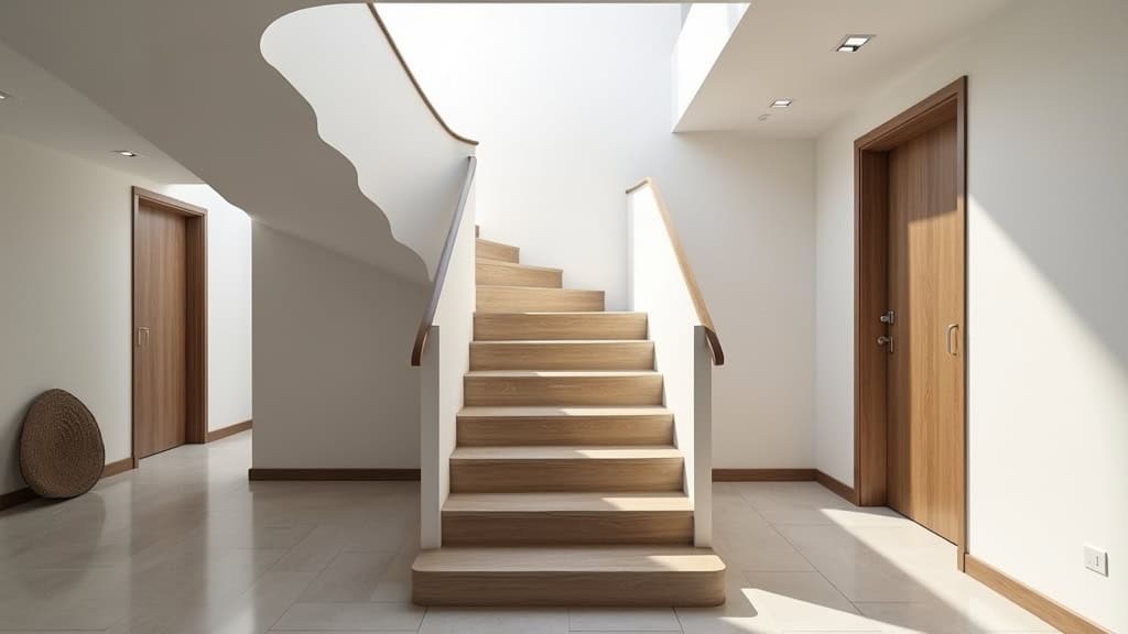 Monte-escalier droit installé dans un escalier intérieur d