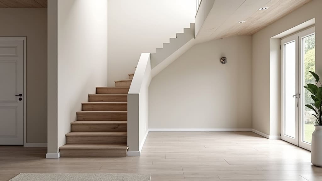 Monte-escalier droit installé dans un hall d