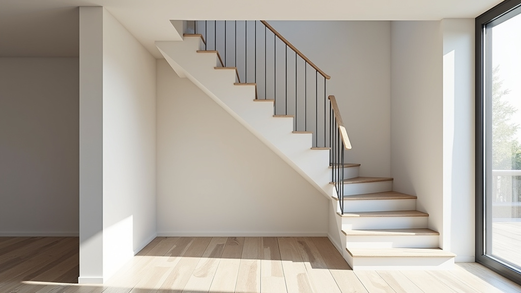 Monte escalier droit installé dans une maison à Aubin, vue d