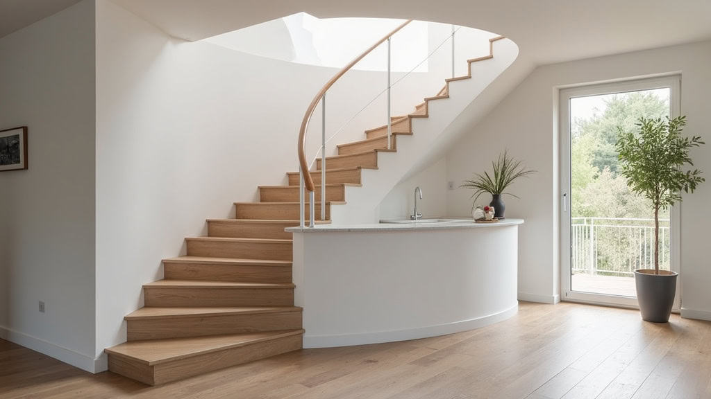 Monte-escalier droit installé dans une maison à Connerré, vue d