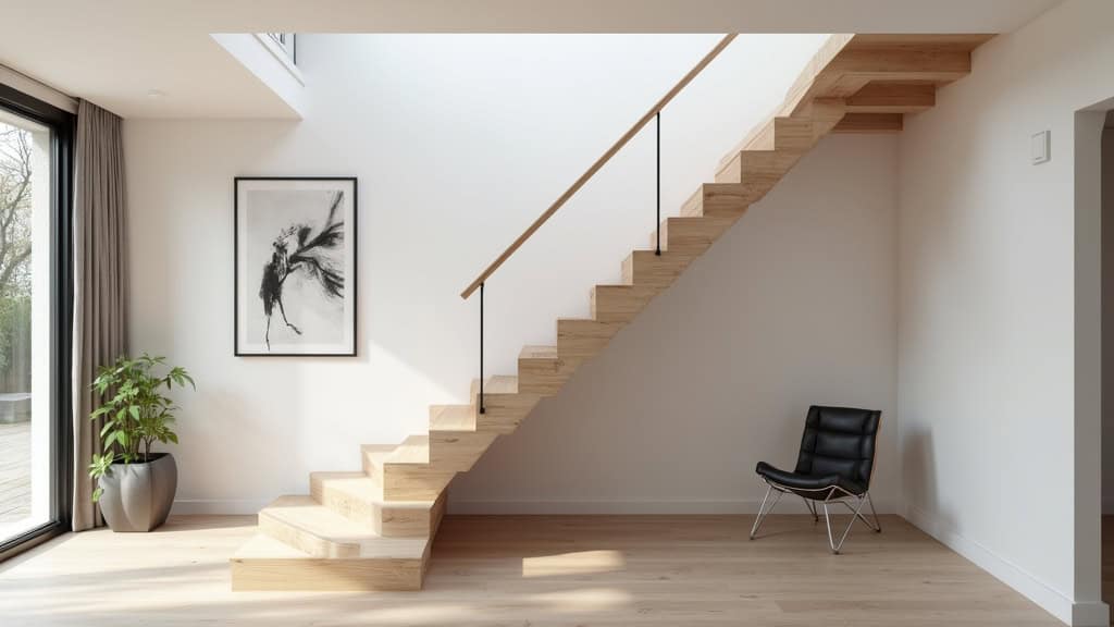 Monte-escalier droit installé dans une maison à Emmerin