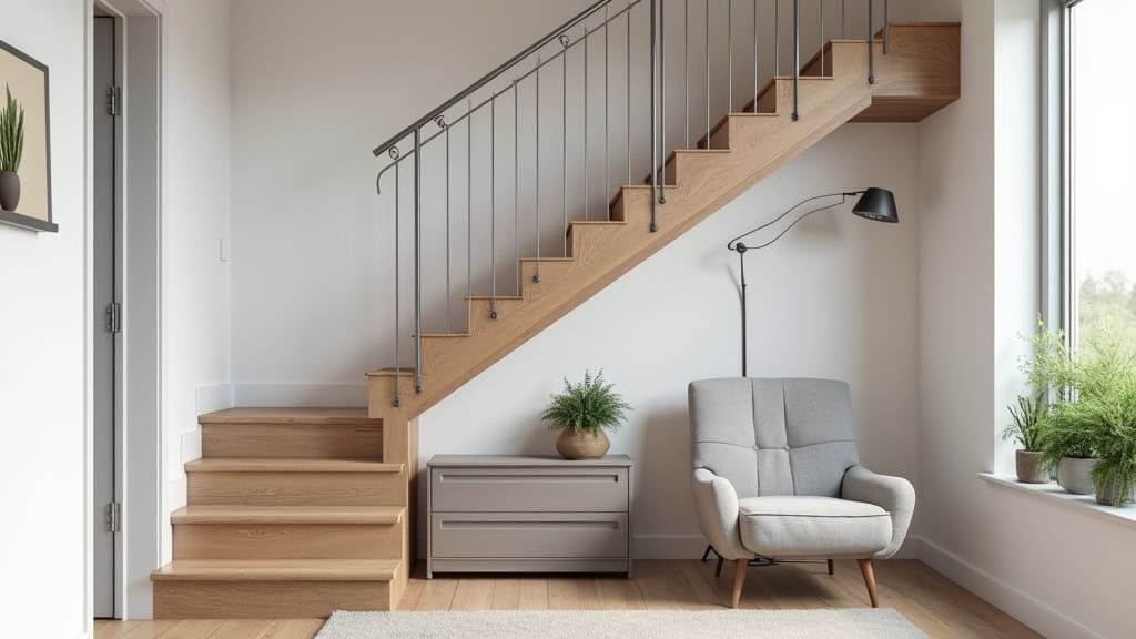 Monte escalier droit installé dans une maison à Loupiac