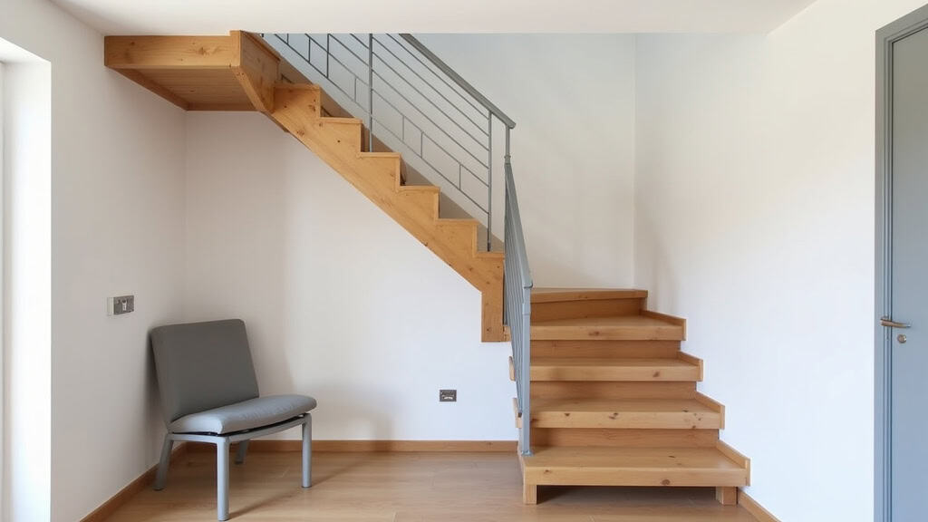 Monte-escalier droit installé dans une maison de Dammarie-les-Lys, avec rail discret et siège en gris foncé, intégré à un escalier en bois