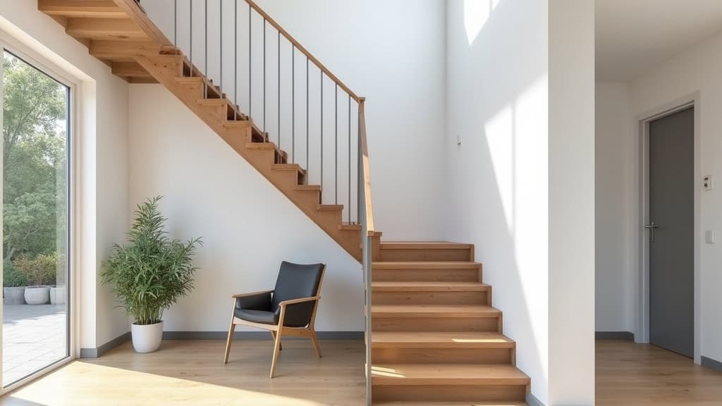 Monte-escalier droit installé dans une maison montréalaise avec escalier rectiligne