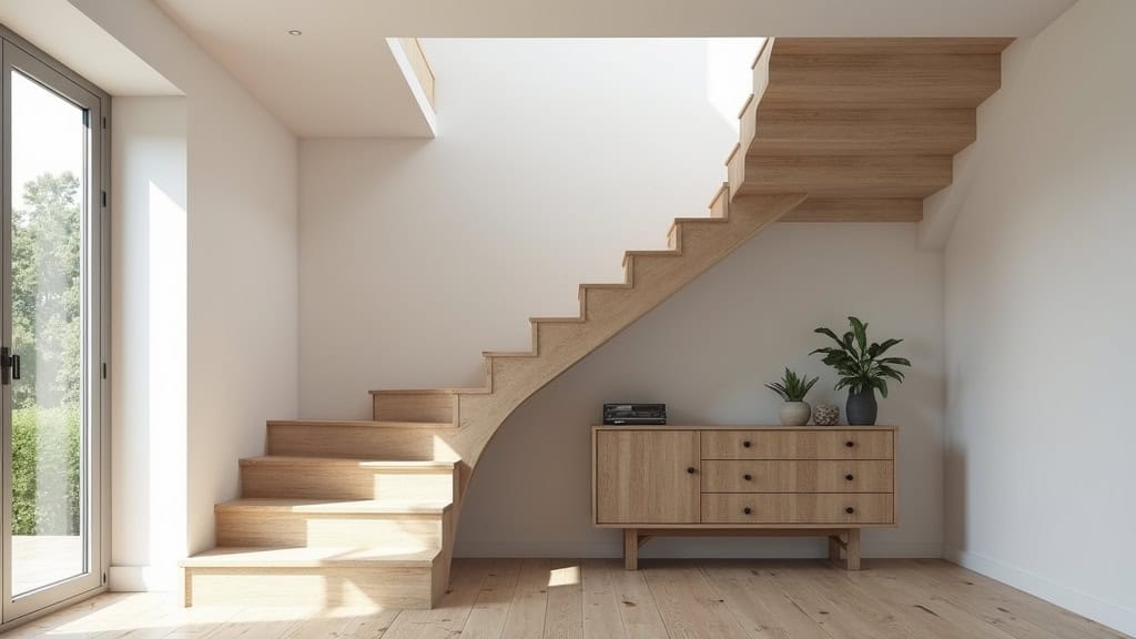 Monte-escalier droit installé dans une maison traditionnelle d