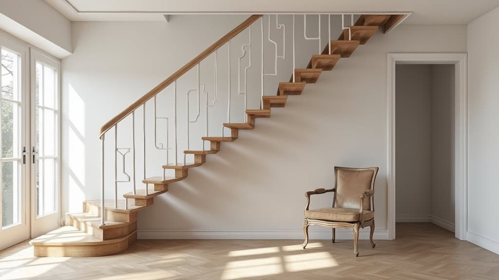 Monte-escalier droit installé dans une maison traditionnelle d