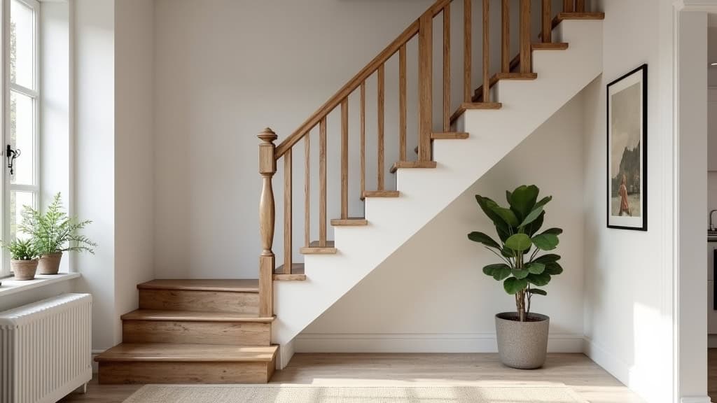 Monte-escalier droit installé dans une maison traditionnelle d