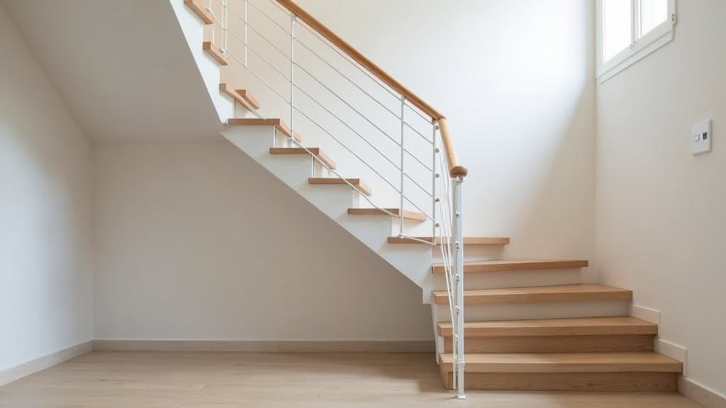 Monte escalier droit installé sur un escalier classique à Brézins