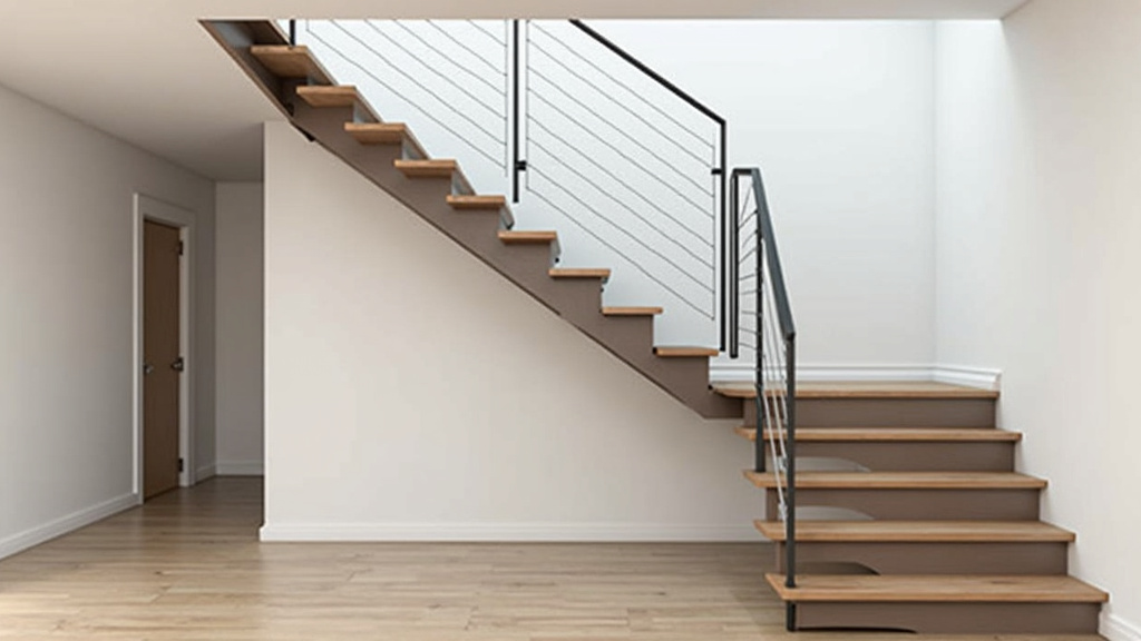 Monte-escalier droit installé sur un escalier droit à Le Gosier