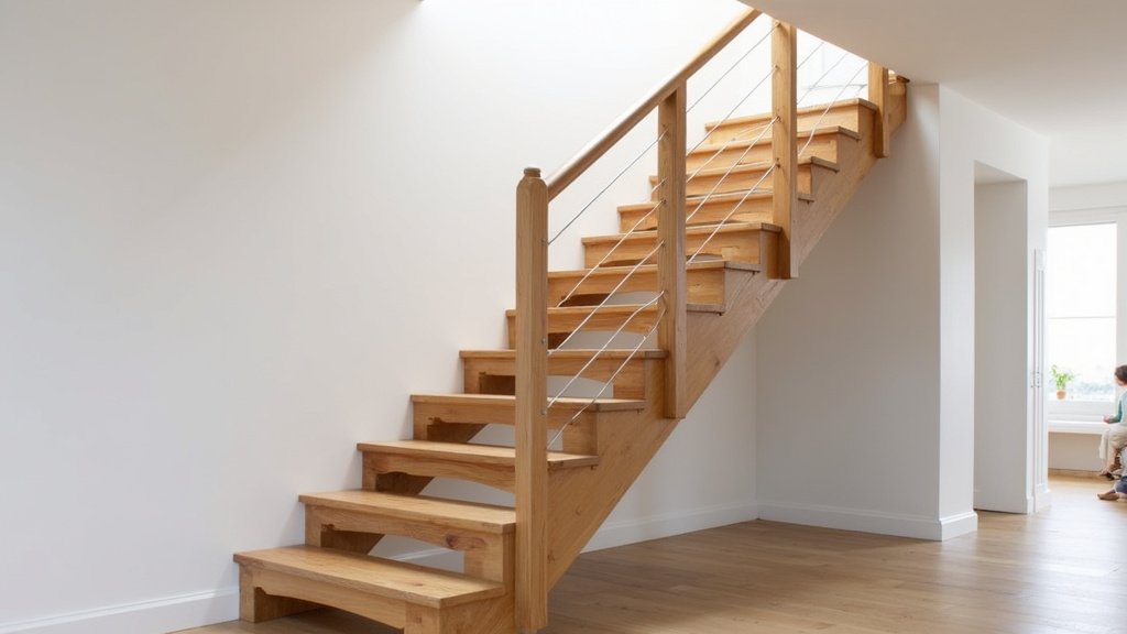 Monte escalier droit installé sur un escalier en bois à Coutiches