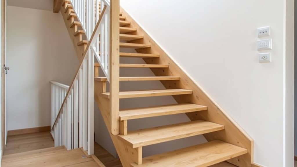 Monte-escalier droit installé sur un escalier en bois à Froges