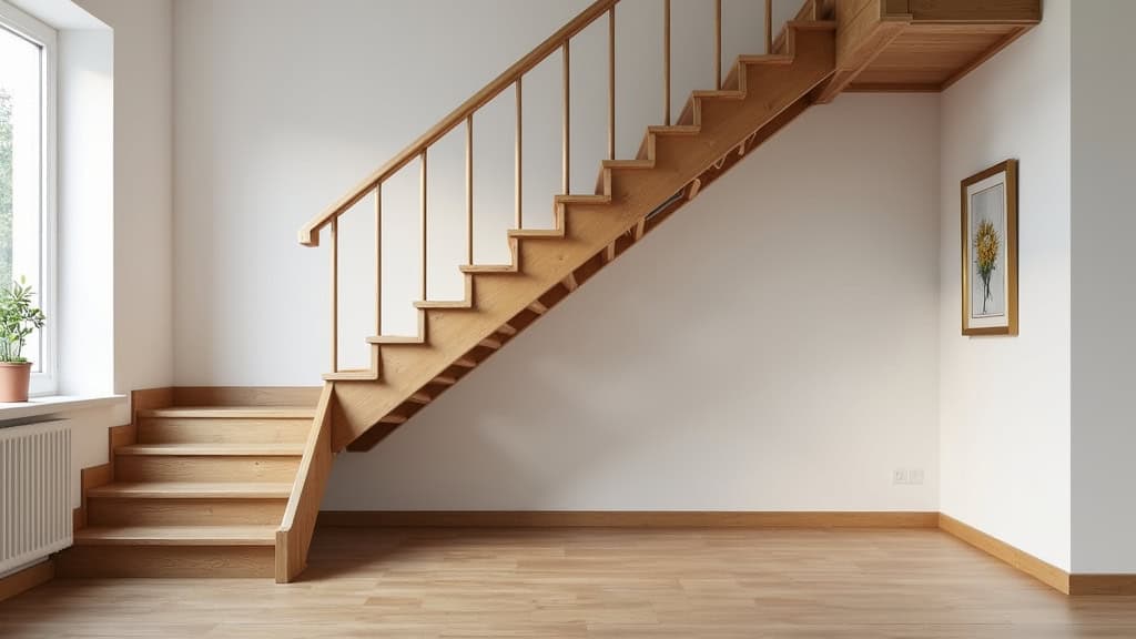 Monte-escalier droit installé sur un escalier en bois dans une maison d