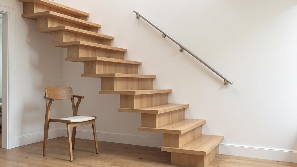 Monte-escalier droit installé sur un escalier en bois dans une maison traditionnelle à Courlay, avec un siège confortable et un rail discret fixé au mur