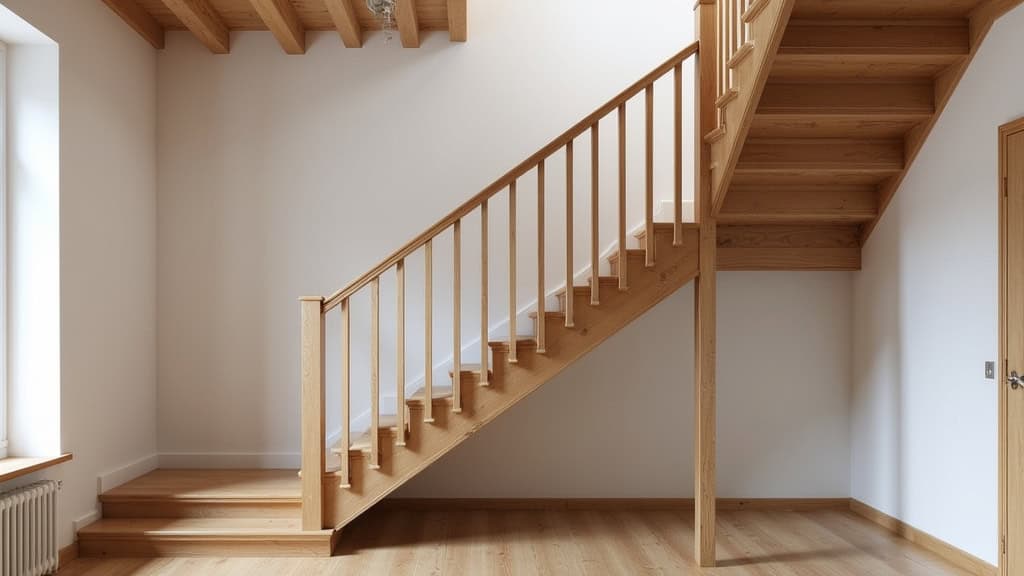 Monte-escalier droit installé sur un escalier en bois dans une maison traditionnelle d