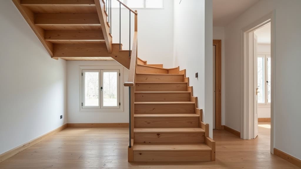 Monte-escalier droit installé sur un escalier en bois dans une maison traditionnelle de Bourron-Marlotte