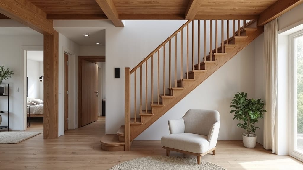 Monte-escalier droit installé sur un escalier en bois dans une maison traditionnelle de Châteaudun