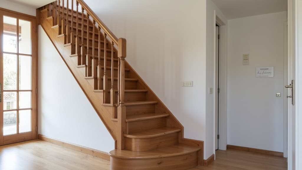 Monte-escalier droit installé sur un escalier en bois dans une maison traditionnelle de La Motte-Saint-Jean