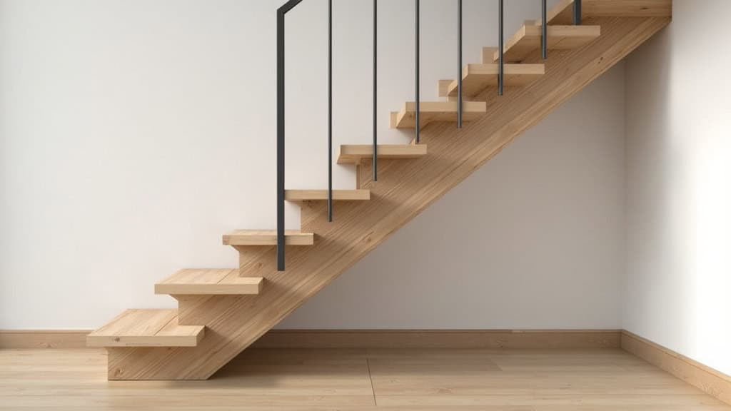 Monte-escalier droit installé sur un escalier en bois typique d