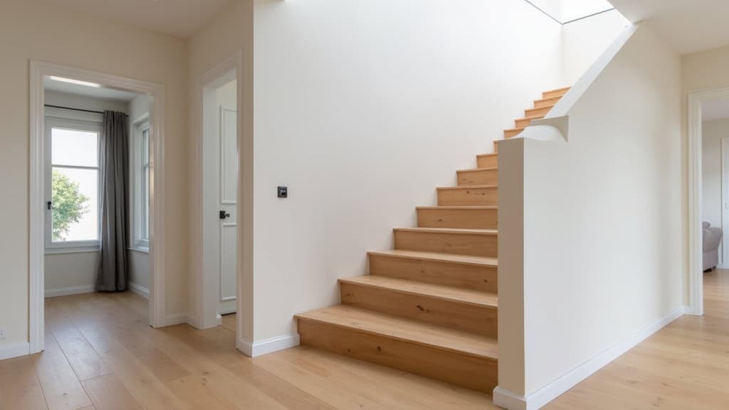 Monte-escalier droit installé sur un escalier intérieur à Pamproux, vue d