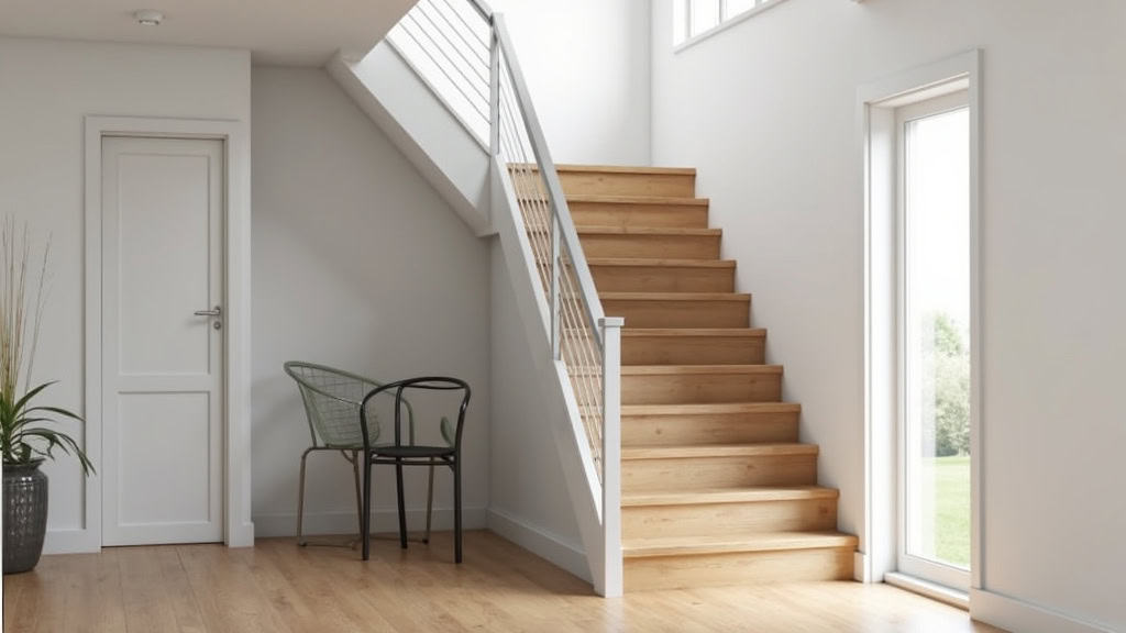 Monte escalier droit installé sur un escalier intérieur avec rail rectiligne et siège ergonomique