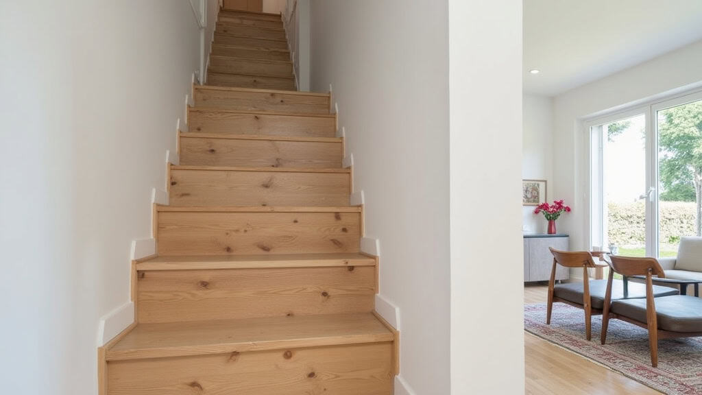 Monte-escalier droit installé sur un escalier intérieur en bois à Latour-Bas-Elne
