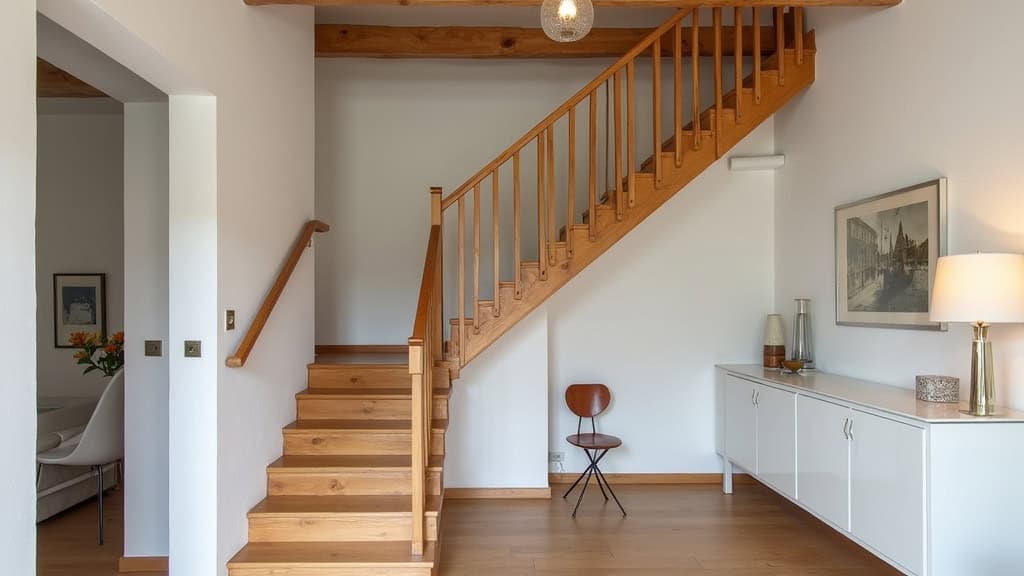 Monte-escalier droit installé sur un escalier intérieur en bois dans une maison à Saint-Laurent-Médoc