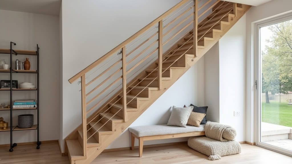Monte-escalier droit installé sur un escalier linéaire dans une maison traditionnelle de Beaulieu-lès-Loches