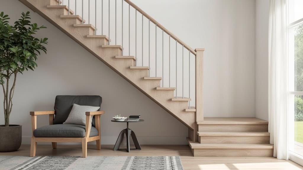 Monte escalier droit installé sur un escalier rectiligne à Lannemezan